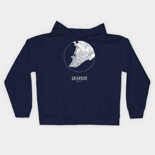 Salvador, Brazil City Map - Full Moon Kids Hoodie